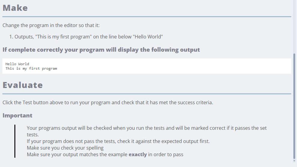 instructions